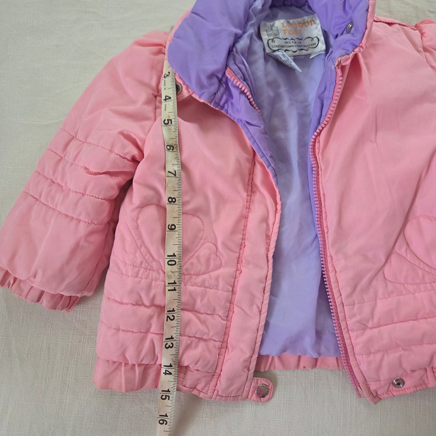 90s Vintage Pink Heart Coat 2t/3t *flaw