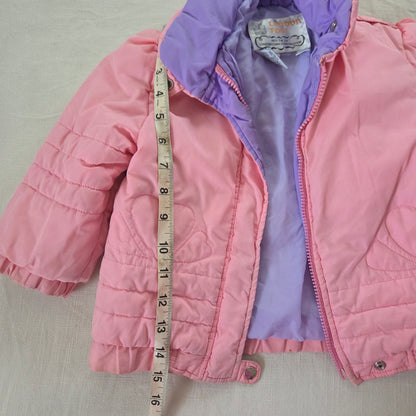 90s Vintage Pink Heart Coat 2t/3t *flaw