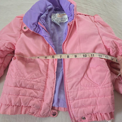 90s Vintage Pink Heart Coat 2t/3t *flaw