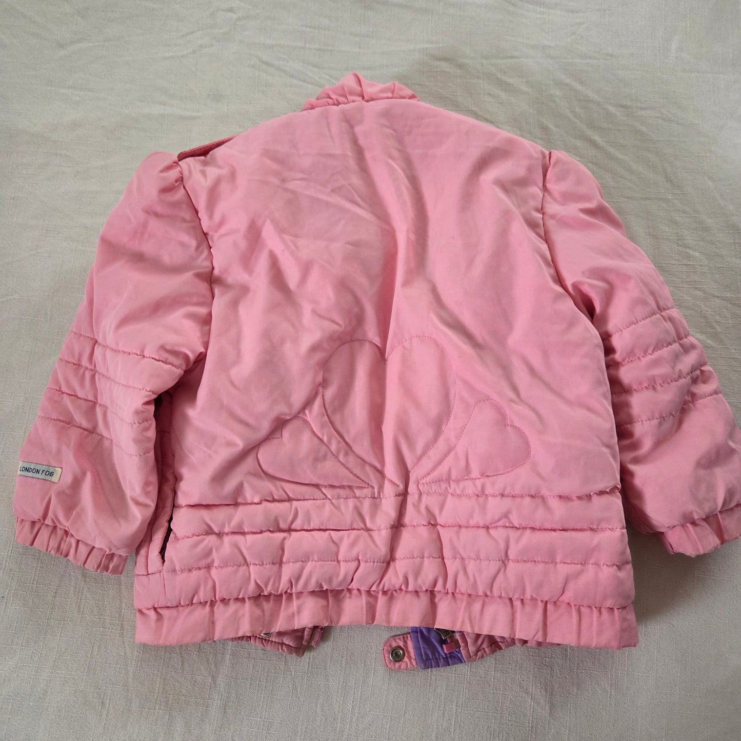 90s Vintage Pink Heart Coat 2t/3t *flaw