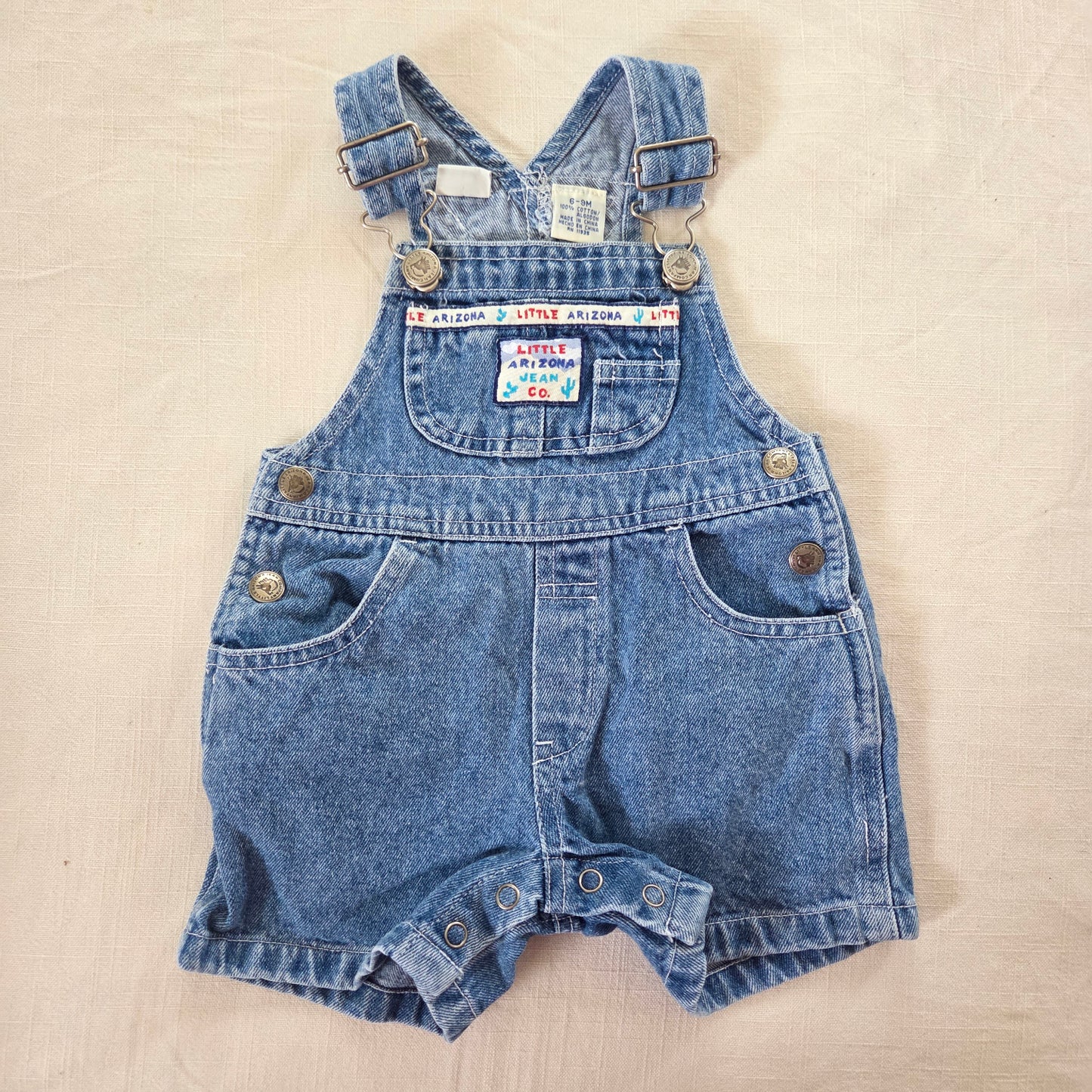 90s Vintage Little Arizona Denim Shortalls 3-6 months