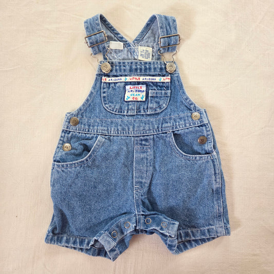 90s Vintage Little Arizona Denim Shortalls 3-6 months