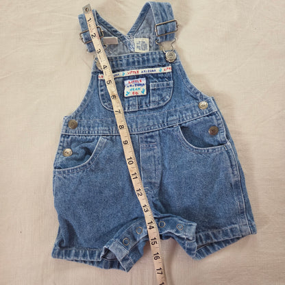 90s Vintage Little Arizona Denim Shortalls 3-6 months