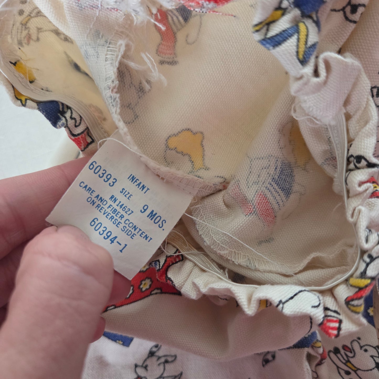 70s Vintage Boy/Kite/Dog Flared Pants 9 months