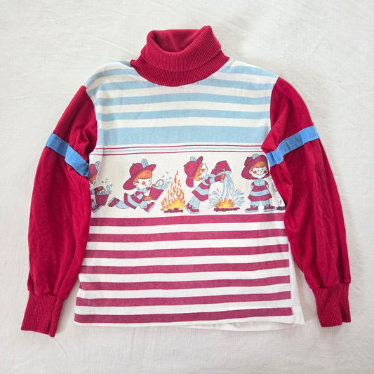 80s Vintage Firefighter Turtleneck 4t