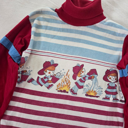 80s Vintage Firefighter Turtleneck 4t