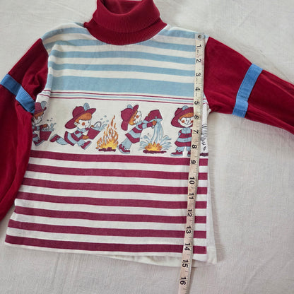 80s Vintage Firefighter Turtleneck 4t