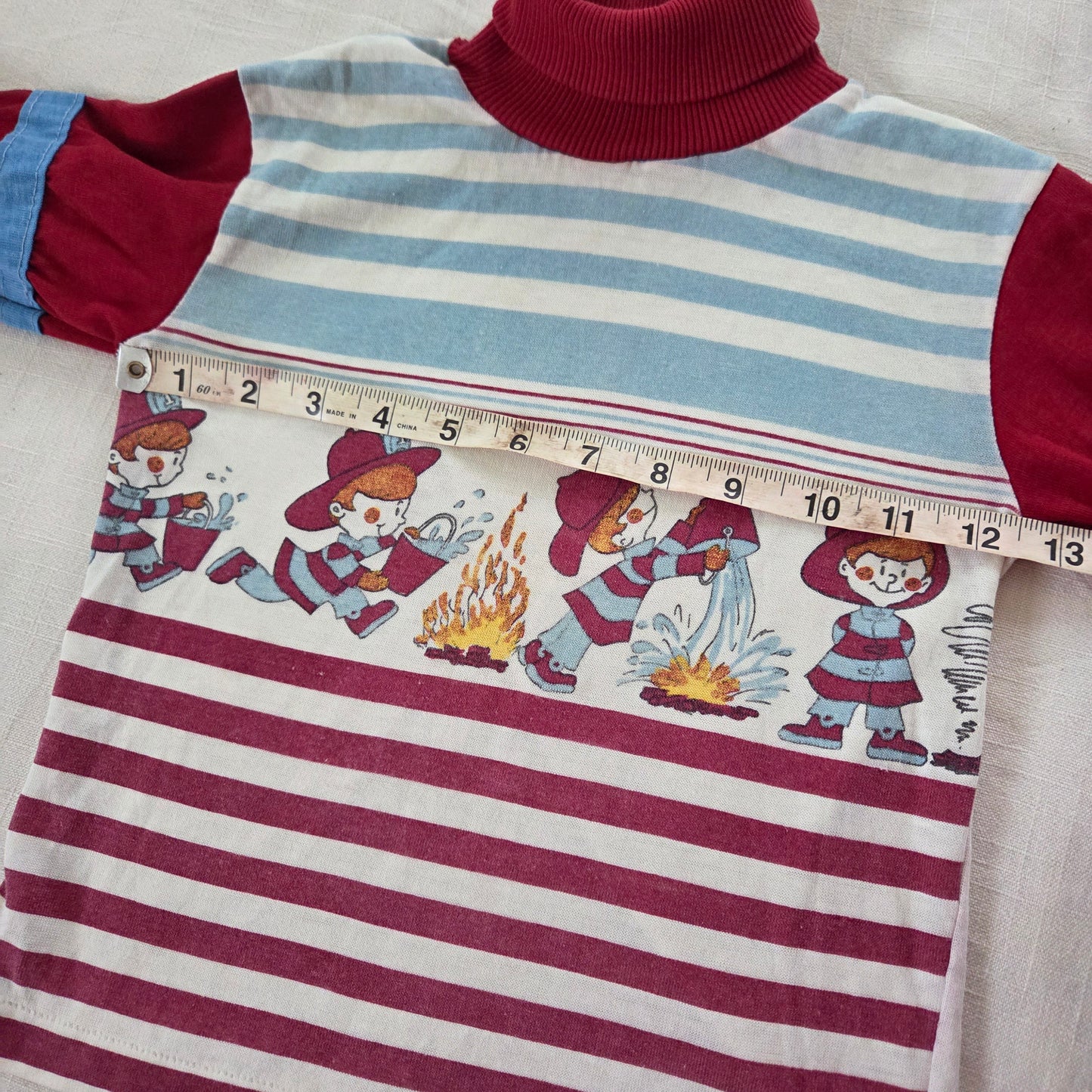 80s Vintage Firefighter Turtleneck 4t