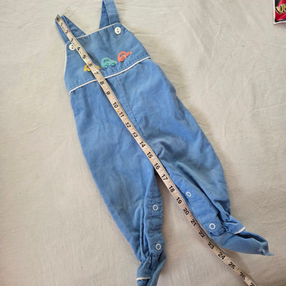 80s Vintage Healthtex Cars Footed Overalls 6-9 months