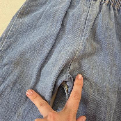 70s Vintage Denim Wide Leg Overalls 12 months