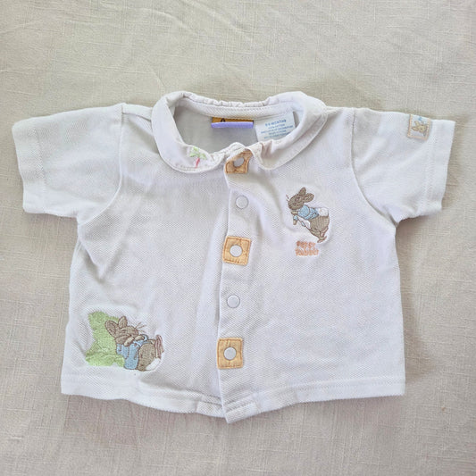 Y2K Peter Rabbit Embroidered Shirt 3-6 months