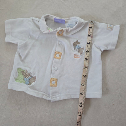 Y2K Peter Rabbit Embroidered Shirt 3-6 months