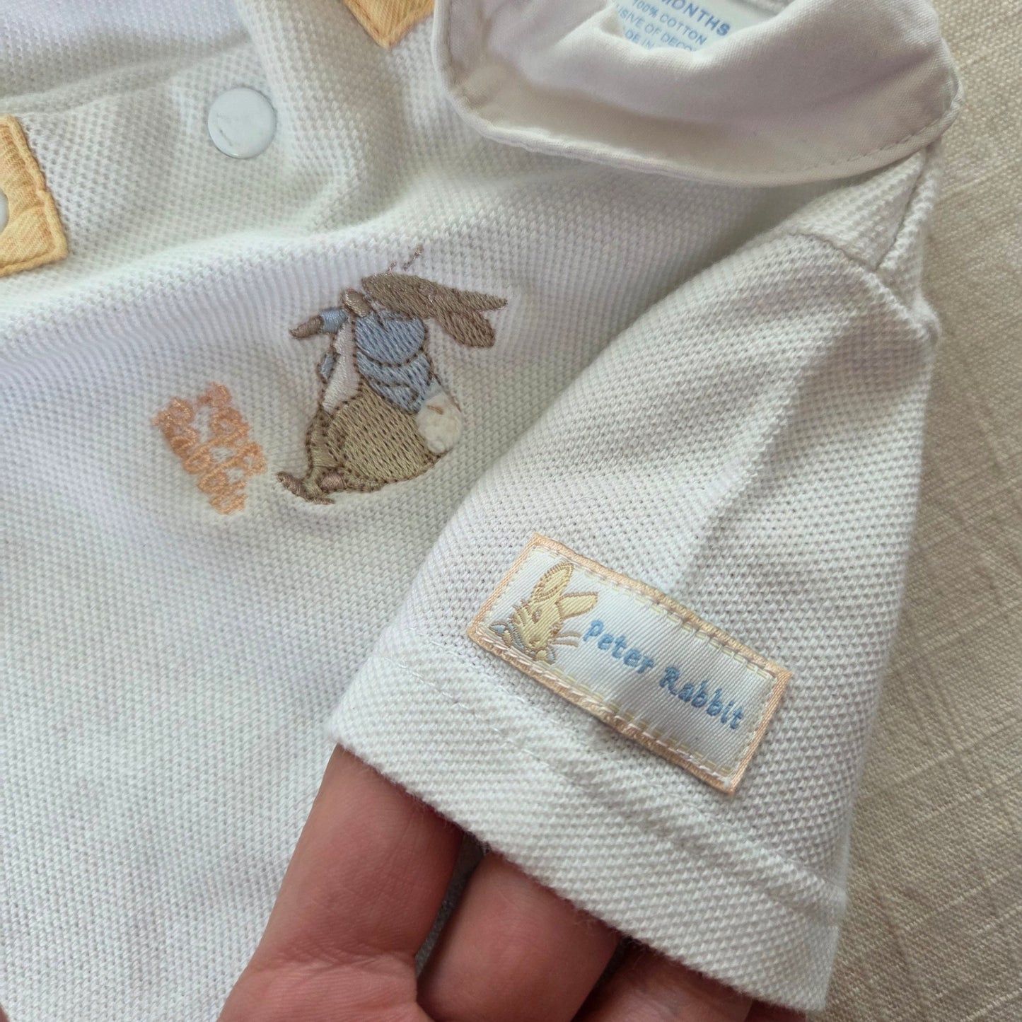 Y2K Peter Rabbit Embroidered Shirt 3-6 months