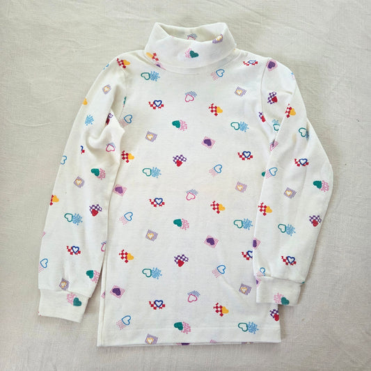 80s Healthtex Heart Turtleneck 4t/5t