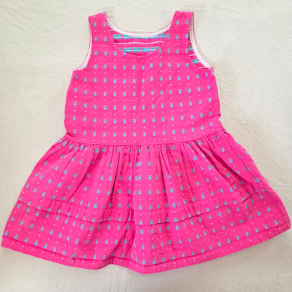 90s Vintage Pink/Blue Floral Dress/Tunic kids 6-8
