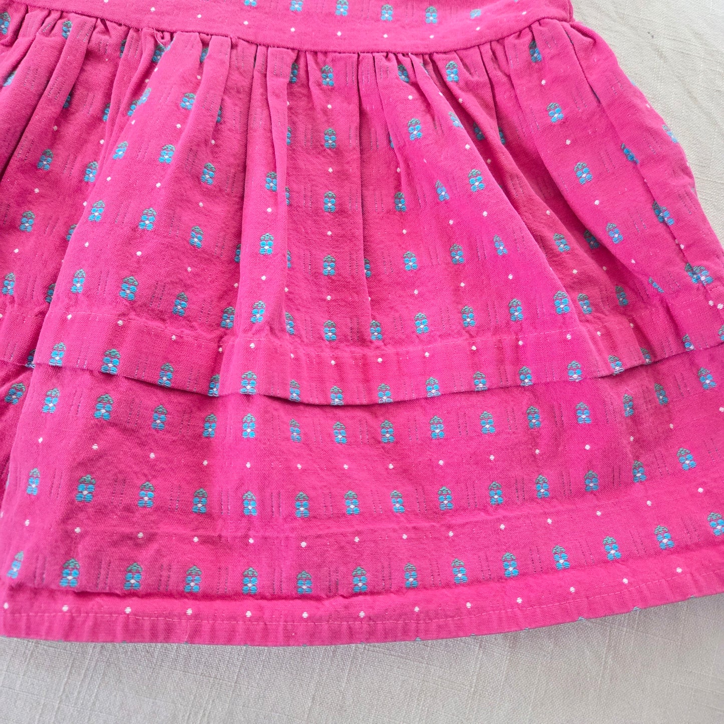 90s Vintage Pink/Blue Floral Dress/Tunic kids 6-8