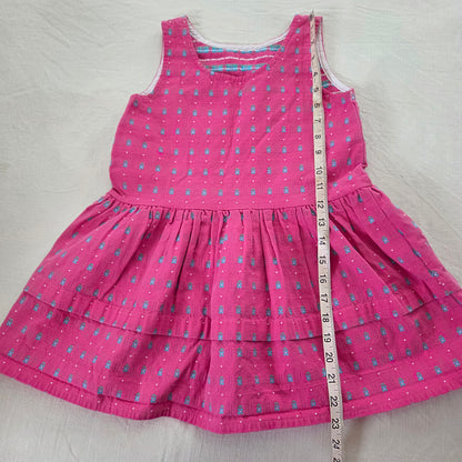 90s Vintage Pink/Blue Floral Dress/Tunic kids 6-8