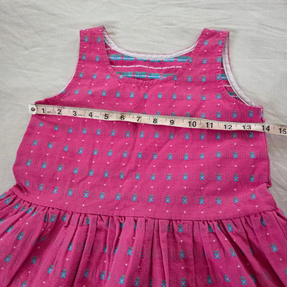 90s Vintage Pink/Blue Floral Dress/Tunic kids 6-8