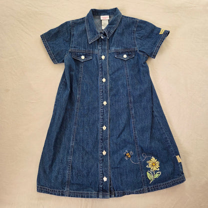 90s/Y2k Vintage Denim Flower Dress kids 6