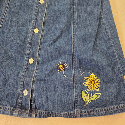 90s/Y2k Vintage Denim Flower Dress kids 6