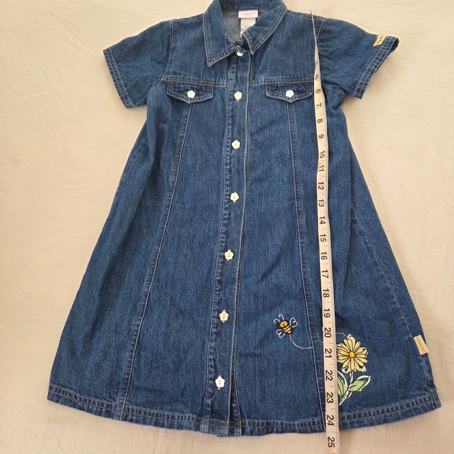 90s/Y2k Vintage Denim Flower Dress kids 6