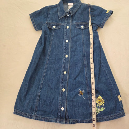 90s/Y2k Vintage Denim Flower Dress kids 6