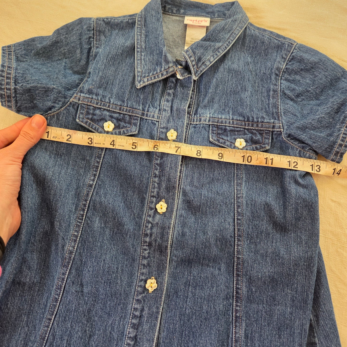 90s/Y2k Vintage Denim Flower Dress kids 6