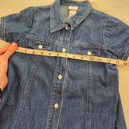 90s/Y2k Vintage Denim Flower Dress kids 6