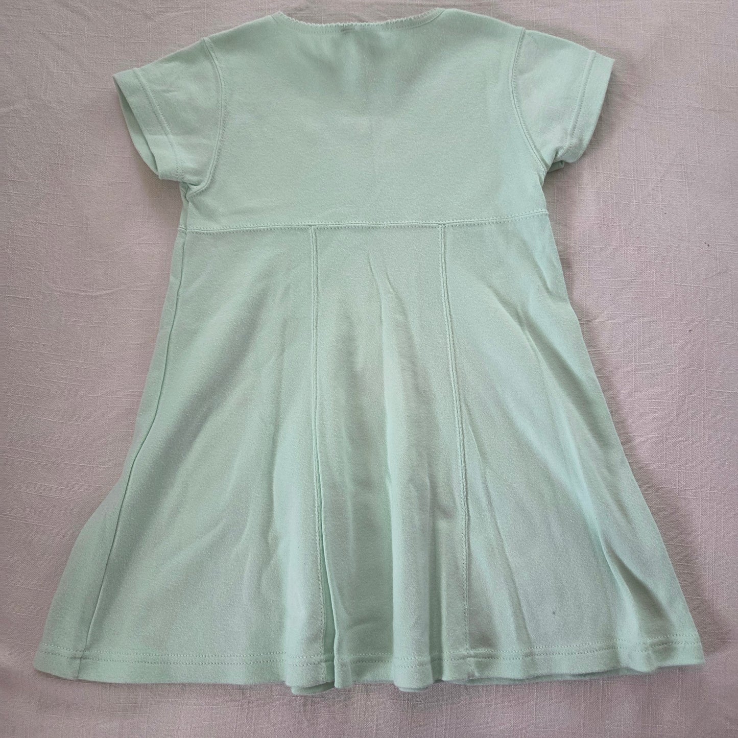 90s/Y2k Vintage Flower Embroidered Green Dress 5t