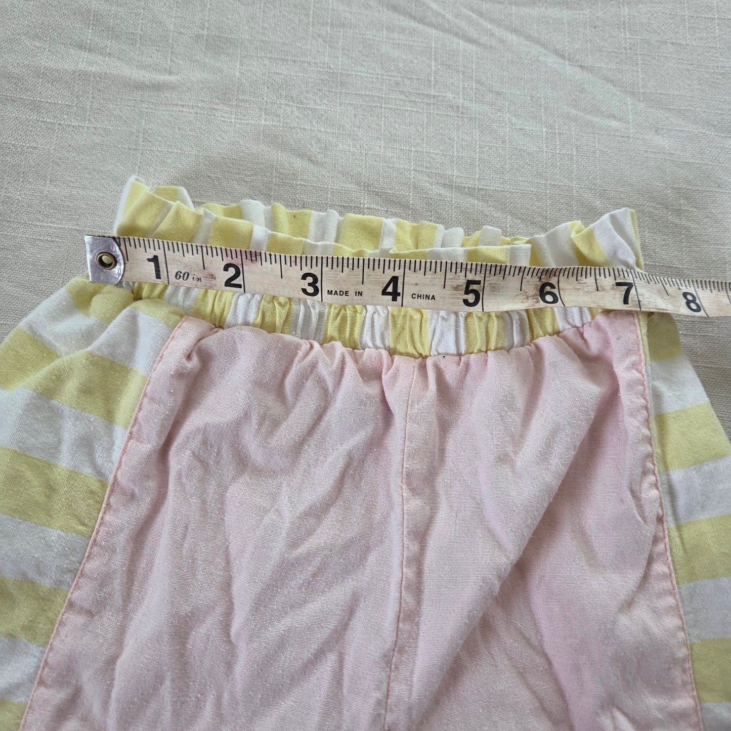 90s Vintage Pink & Yellow Striped Pants 18 months
