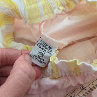 90s Vintage Pink & Yellow Striped Pants 18 months
