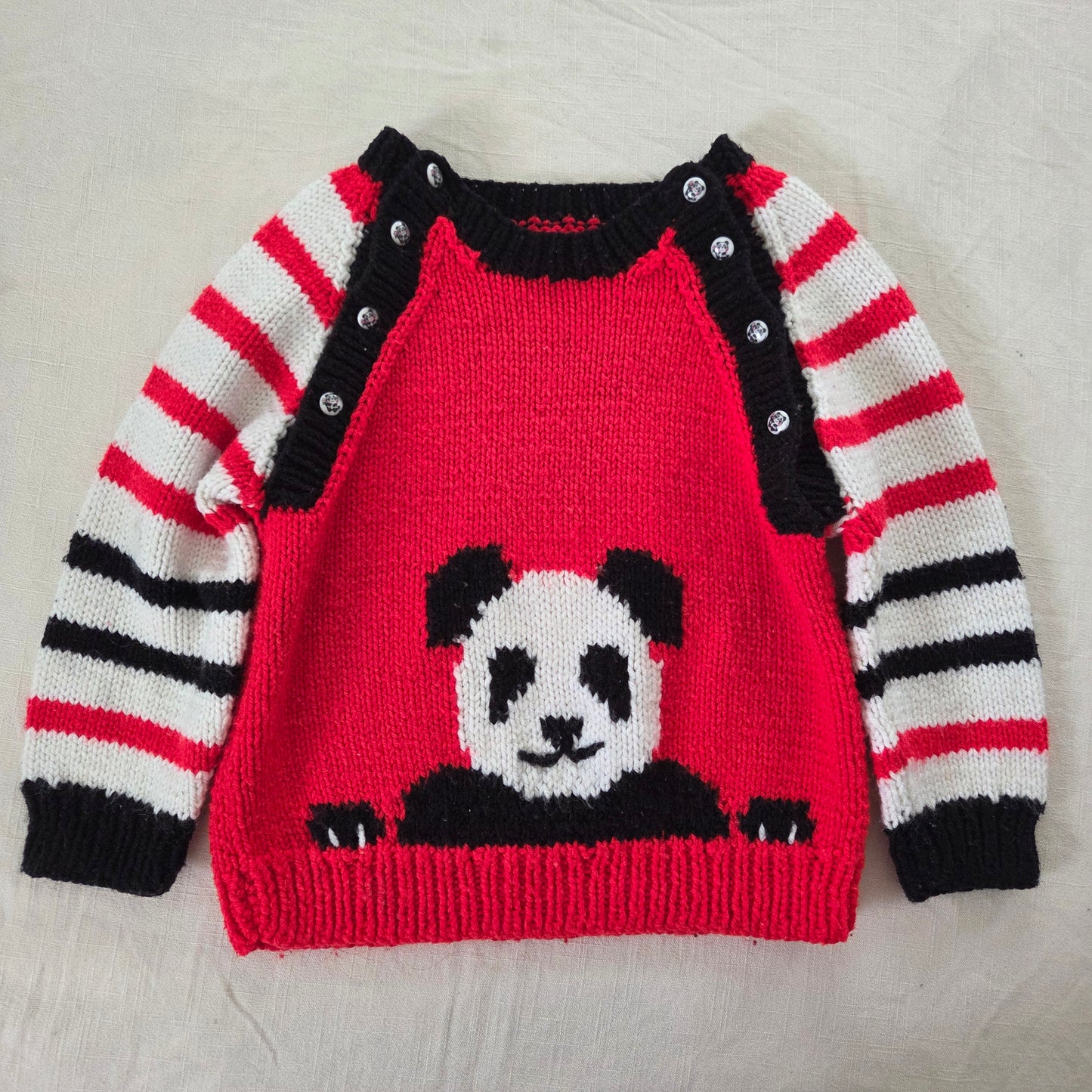 80s/90s Vintage Panda Knit Sweater 4t/5t