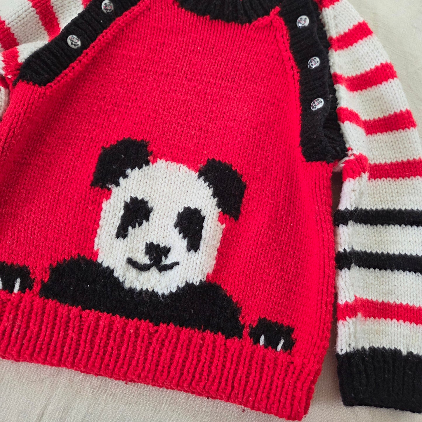 80s/90s Vintage Panda Knit Sweater 4t/5t
