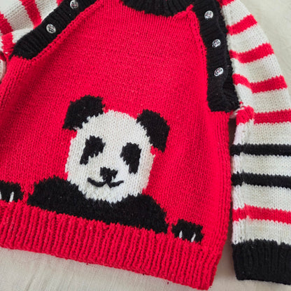 80s/90s Vintage Panda Knit Sweater 4t/5t