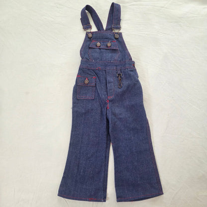 70s/80s Vintage Flared Denim Overalls 3t