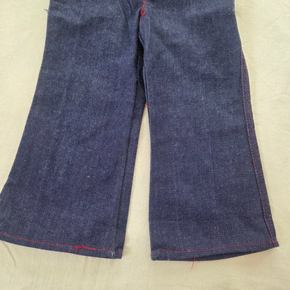 70s/80s Vintage Flared Denim Overalls 3t