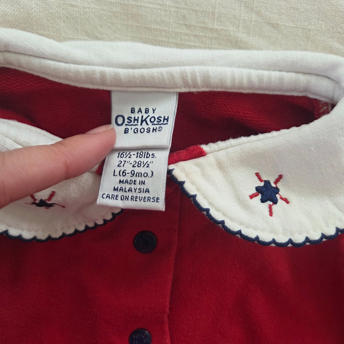 90s Vintage Oshkosh Girly Bodysuit 6-9 months