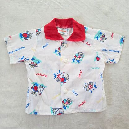 80s Healthtex Camping Bear Shirt 12-18 months