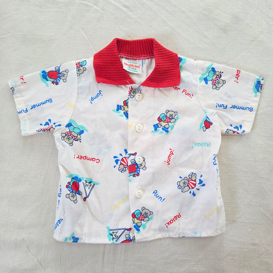 80s Healthtex Camping Bear Shirt 12-18 months