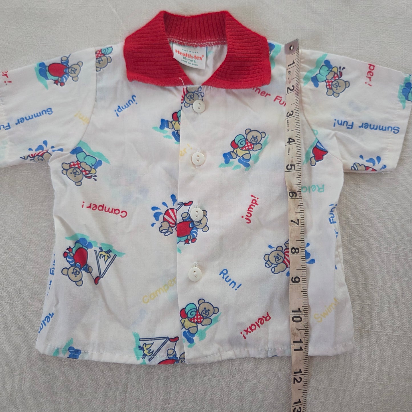 80s Healthtex Camping Bear Shirt 12-18 months