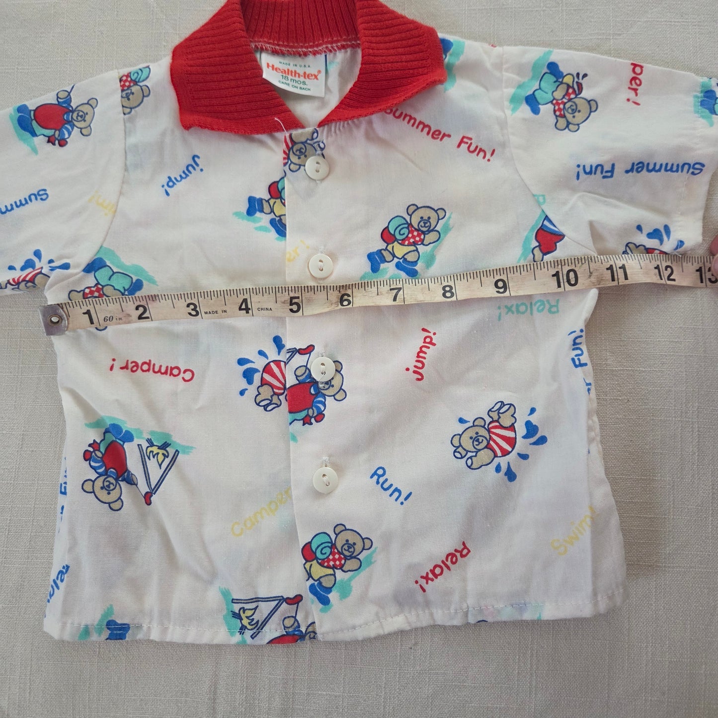 80s Healthtex Camping Bear Shirt 12-18 months