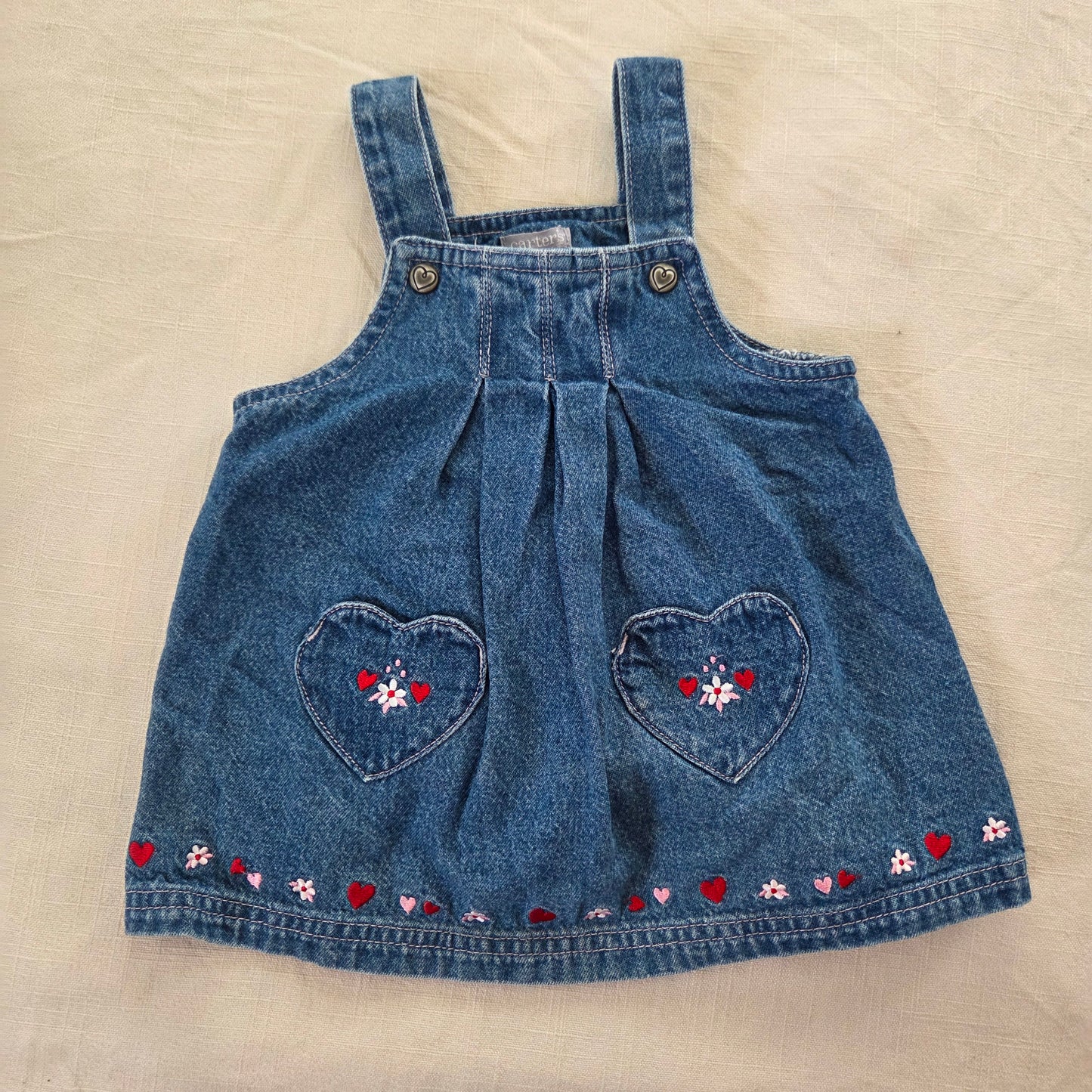 Y2k Vintage Embroidered Denim Dress 6 months