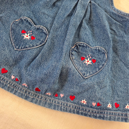 Y2k Vintage Embroidered Denim Dress 6 months