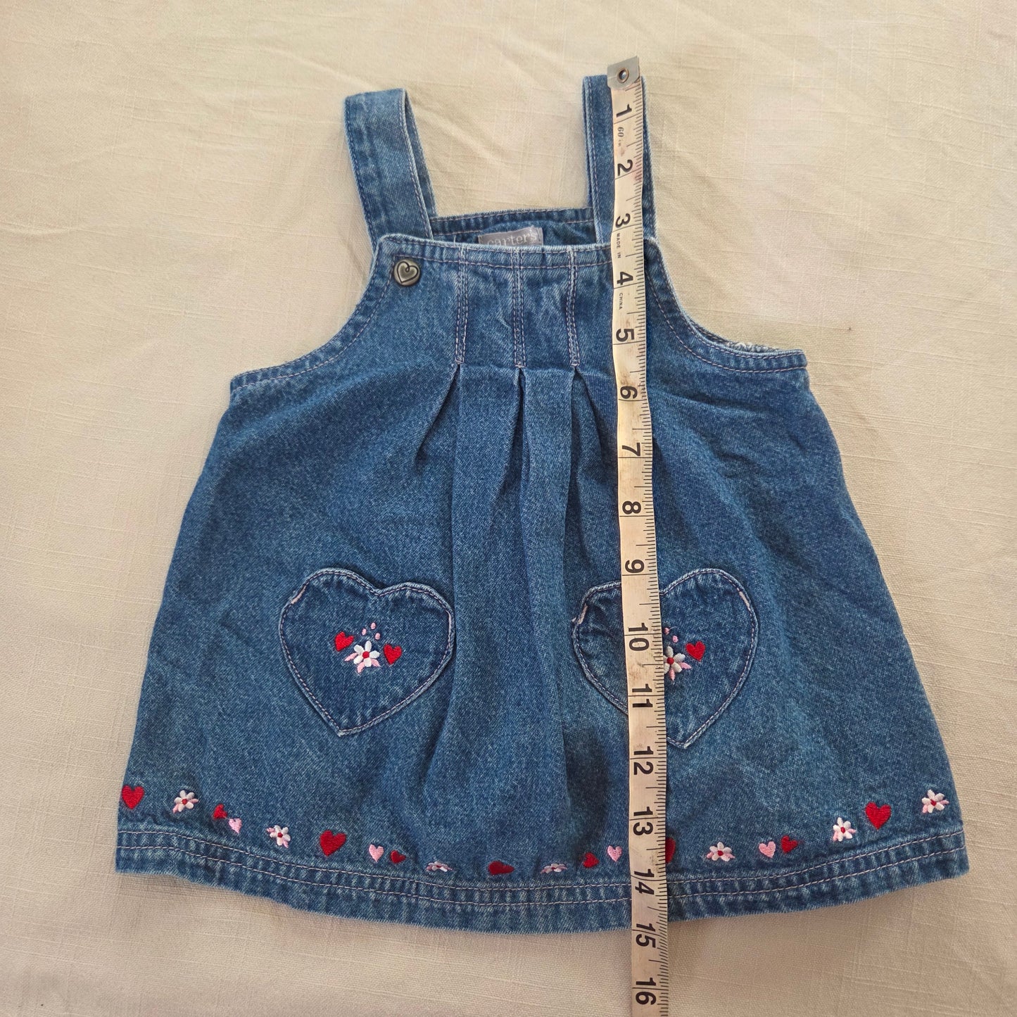 Y2k Vintage Embroidered Denim Dress 6 months