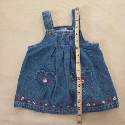 Y2k Vintage Embroidered Denim Dress 6 months