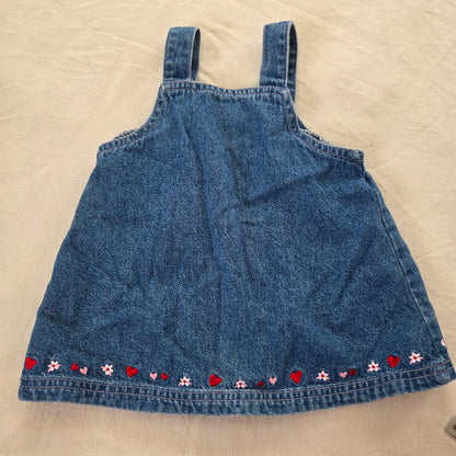 Y2k Vintage Embroidered Denim Dress 6 months