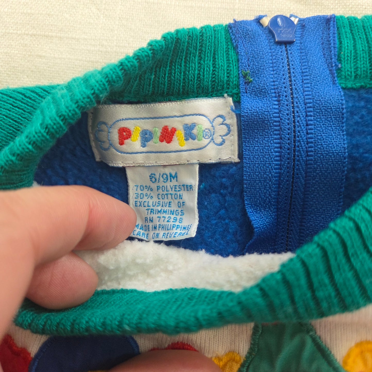 90s Vintage Clowns Striped Slouchy Bodysuit 6-9 months