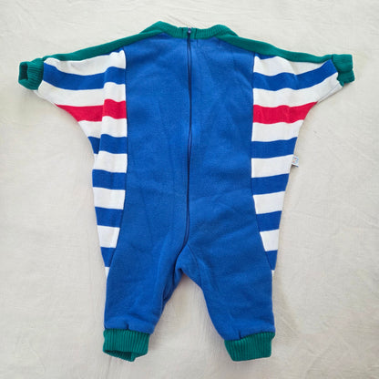 90s Vintage Clowns Striped Slouchy Bodysuit 6-9 months