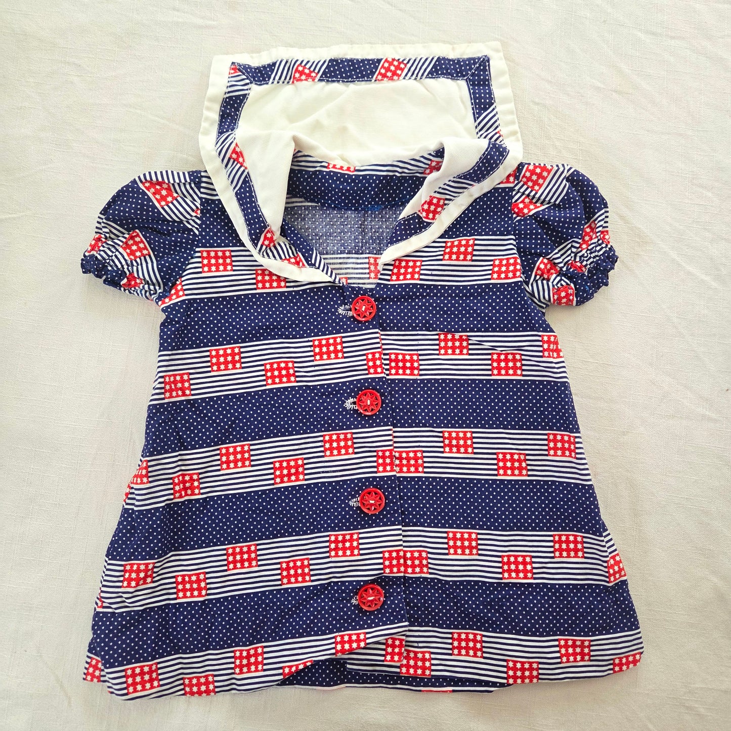 80s Vintage Nautical Tunic Top 2t/3t