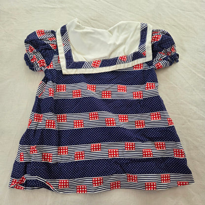 80s Vintage Nautical Tunic Top 2t/3t